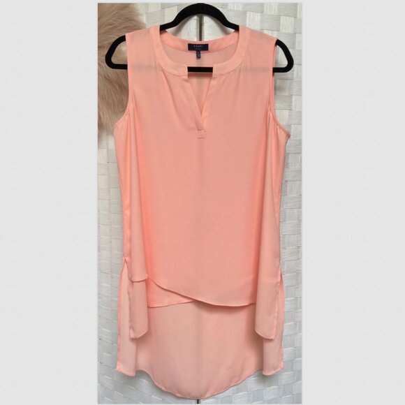 KAARI Blue Pink Hi-Lo Sleeveless Hi-Lo Top Size L - Picture 1 of 4